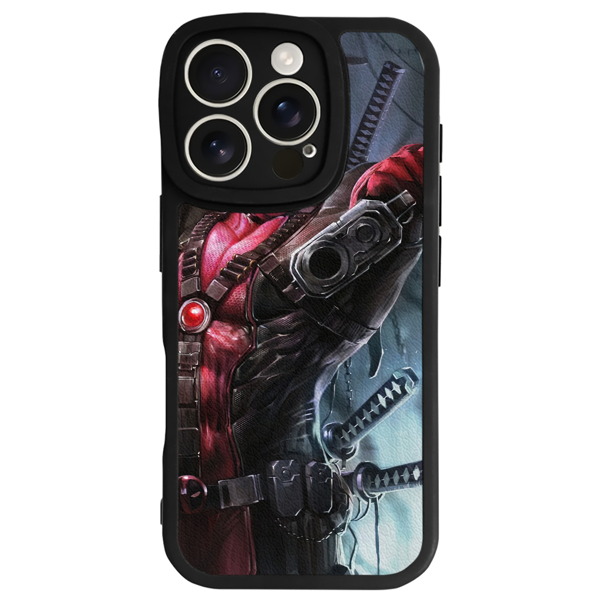 （画像用） Deadpool デッドプール 【iPhone 16シリーズ対応】シリコンスマホケース（レザー調） 材質：シリコン